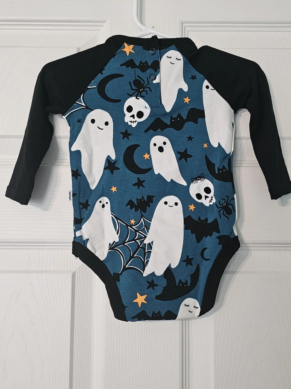 Little Sleepies Blue and Black Halloween Ghost One-Piece